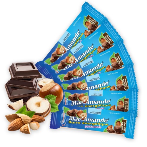 Barres Mac'Amande®  Saveur Chocolat Noisette  Lot de 6 barres