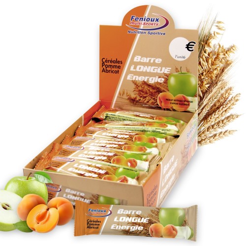 Barre Longue Energie  Saveur CéréalesPommeAbricot  Boîte de 20 barres