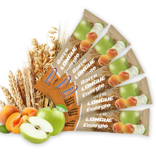 Barre Longue Energie  Saveur CéréalesPommeAbricot  Lot de 5 barres