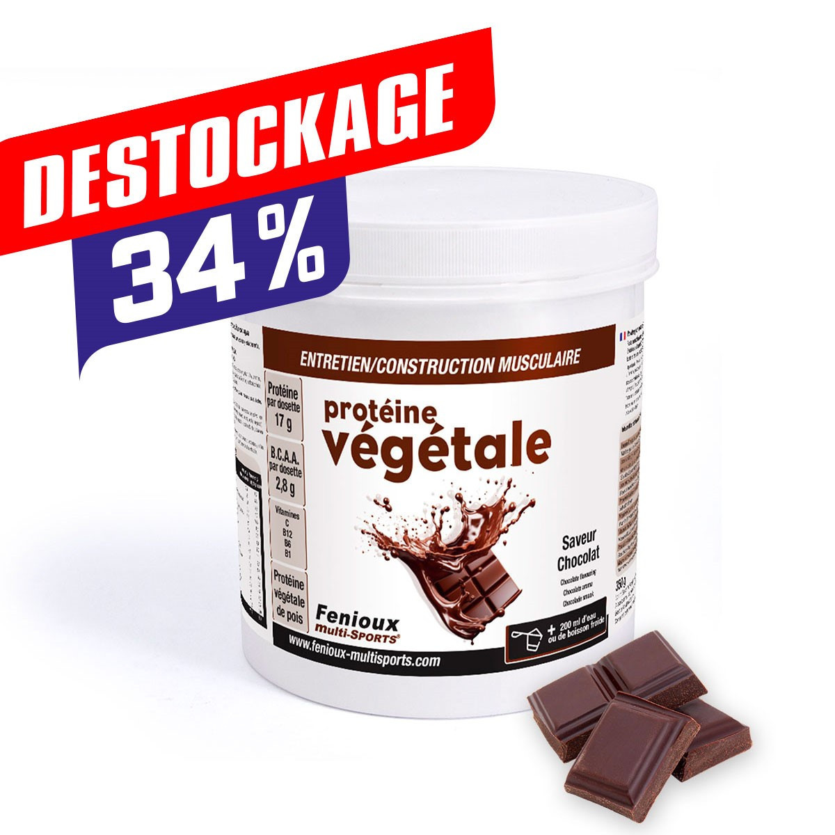 PROTÉINE Végétale  Saveur Chocolat  Pot de 350 g