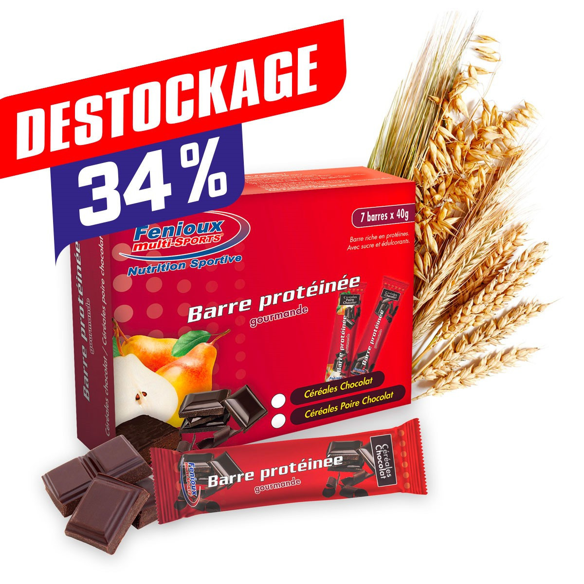 Barre Protéinée Gourmande  Saveur Céréales Chocolat  Boîte de 7 barres