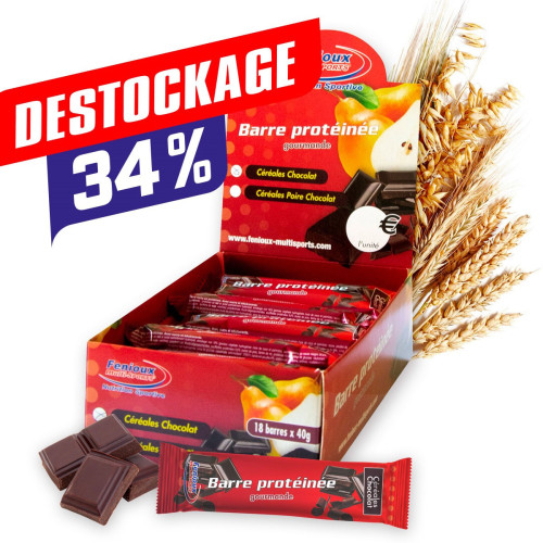 Barre Protéinée Gourmande  Saveur Céréales Chocolat  Boîte de 18 barres