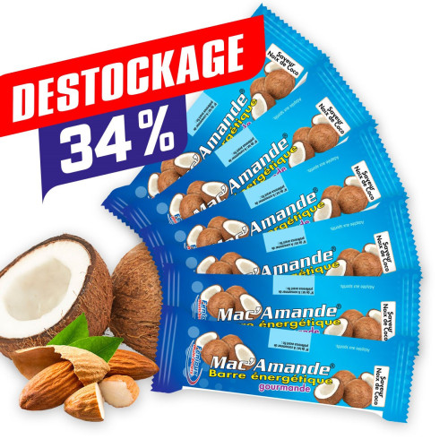 Barres Mac'Amande®  Saveur Noix de coco  Lot de 6 barres