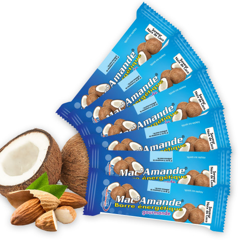 Barres Mac'Amande®  Saveur Noix de coco  Lot de 6 barres