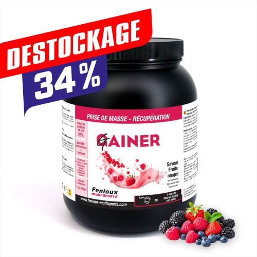 Gainer  Saveur Fruits rouges  Pot de 1 kg
